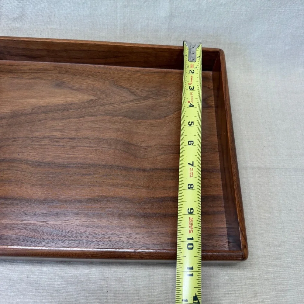 Handcrafted Solid Walnut Wood Desk Tray Catchall Organizer Mid Century Modern